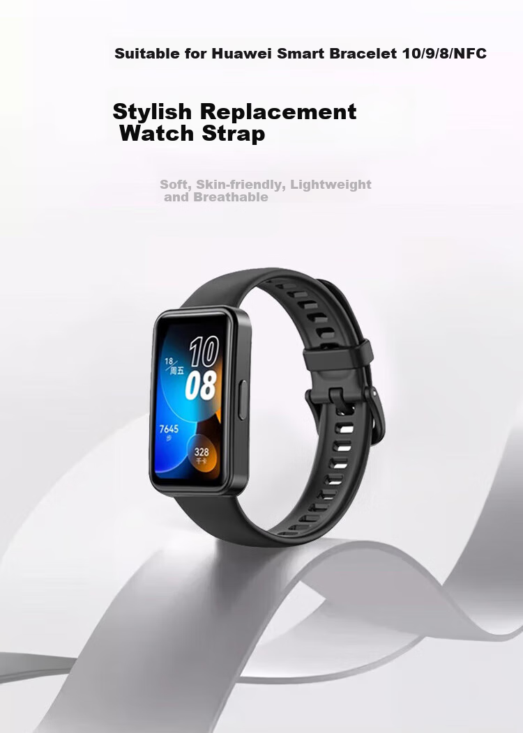 Ремешок Stiger для Huawei Band 10/9/8, сменный, дышащий, водонепроницаемый, грязеотталкивающий, для смарт-спортивных браслетов