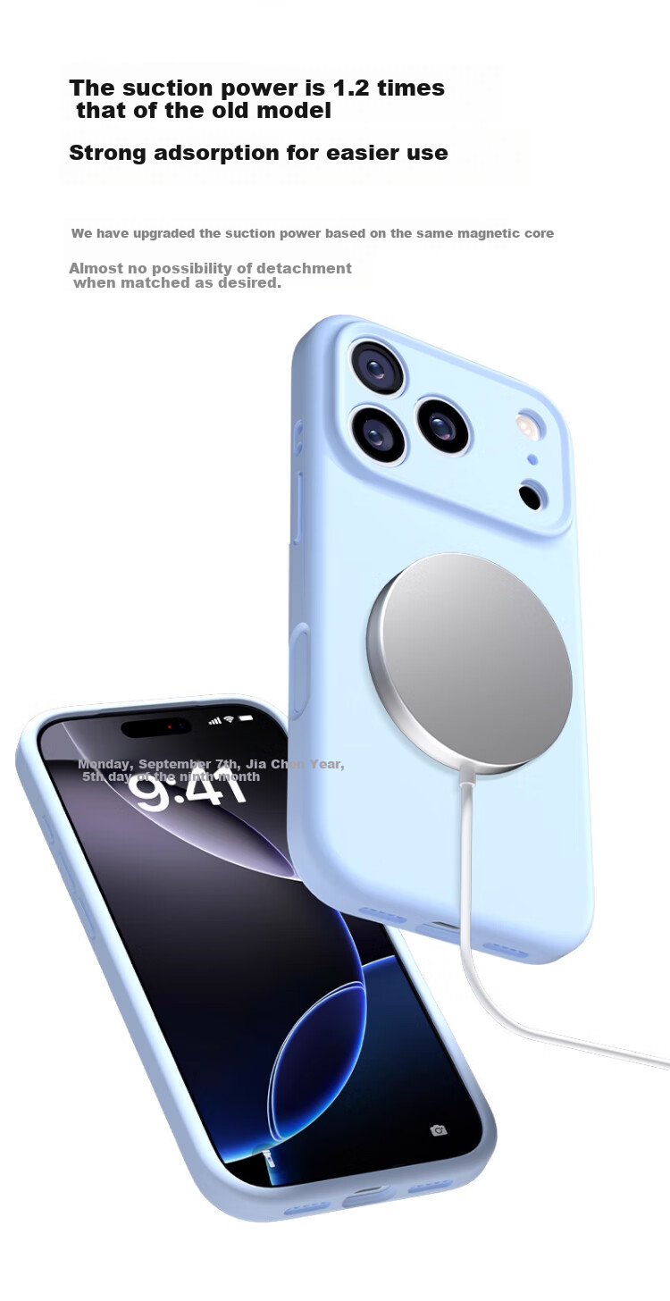 Чехол для Apple iPhone 17 Pro Max Zhilangni, жидкий силикон, защита камеры, противоударный, ультратонкий, синий