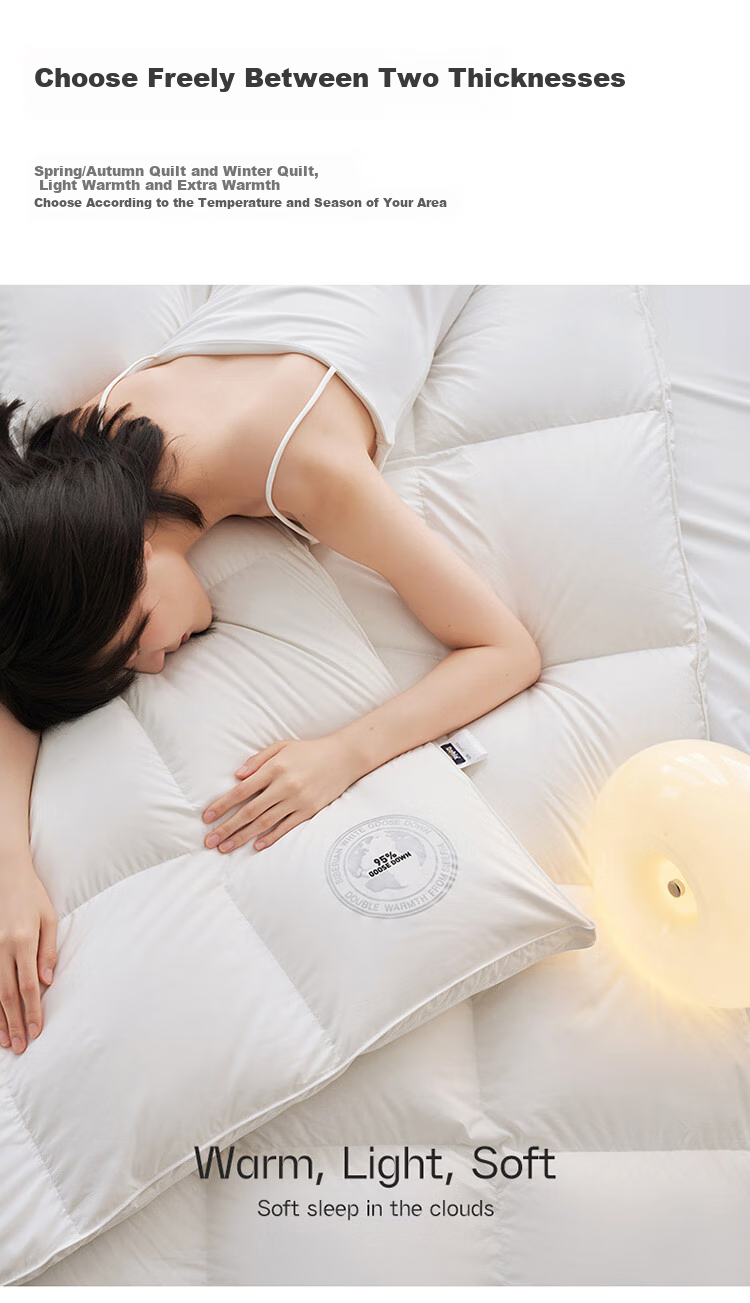 Одеяло Dohia Home Textile, 95% белый гусиный пух, зимнее, утолщенное, 229x230 см