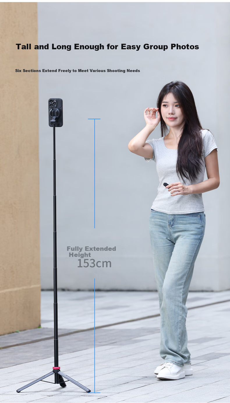 Ulanzi MT-84 Магнитный селфи-штатив с Bluetooth-пультом, напольный штатив, вращение на 360°, для прямой трансляции, легкий инструмент для видеоблогов