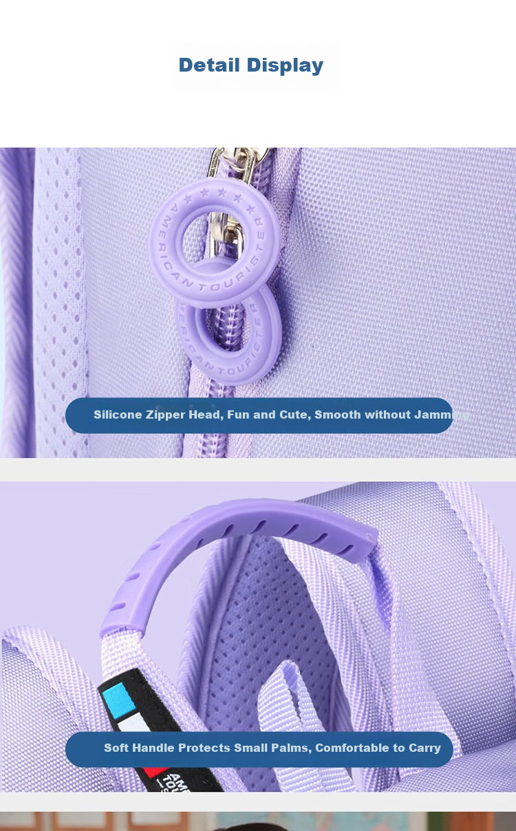 Рюкзак American Tourister, детский, для начальной школы (1-6 классы), вместительный, легкий, стильный, фиолетовый с подвеской