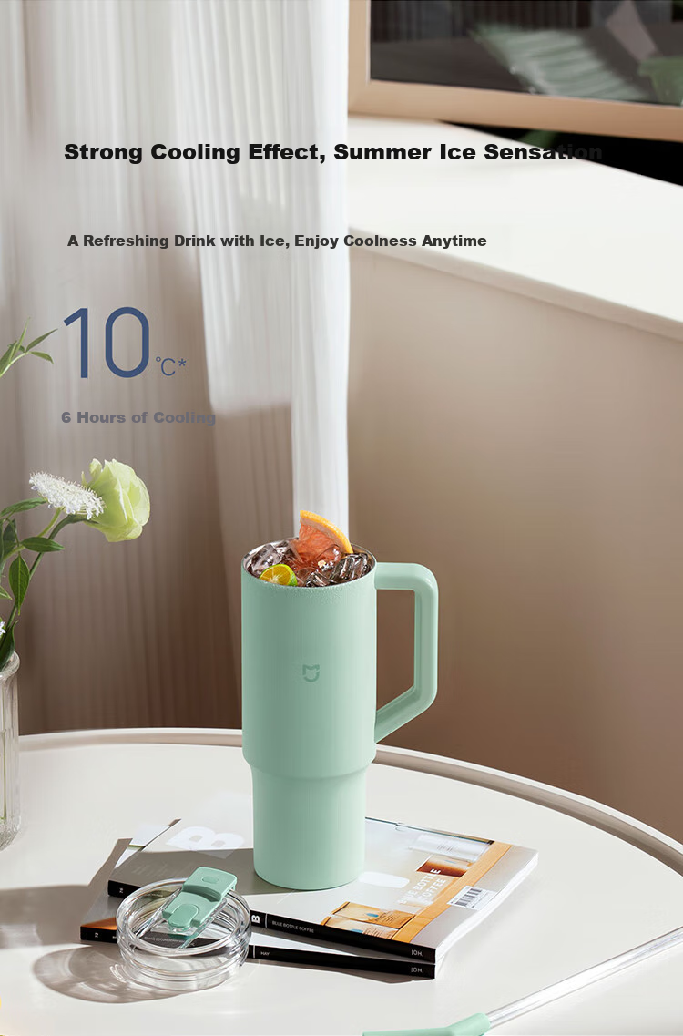 Xiaomi Straw Insulated Cup, 1L, Lime Green