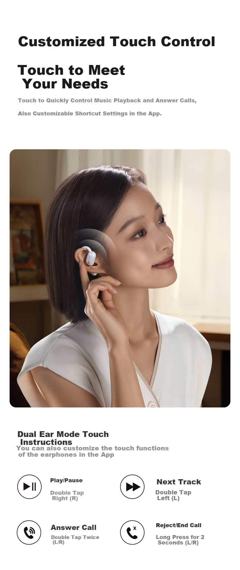 Беспроводные наушники SoundCore Anke Feiyue Air, с креплением на ухо, Bluetooth 5.4, черный