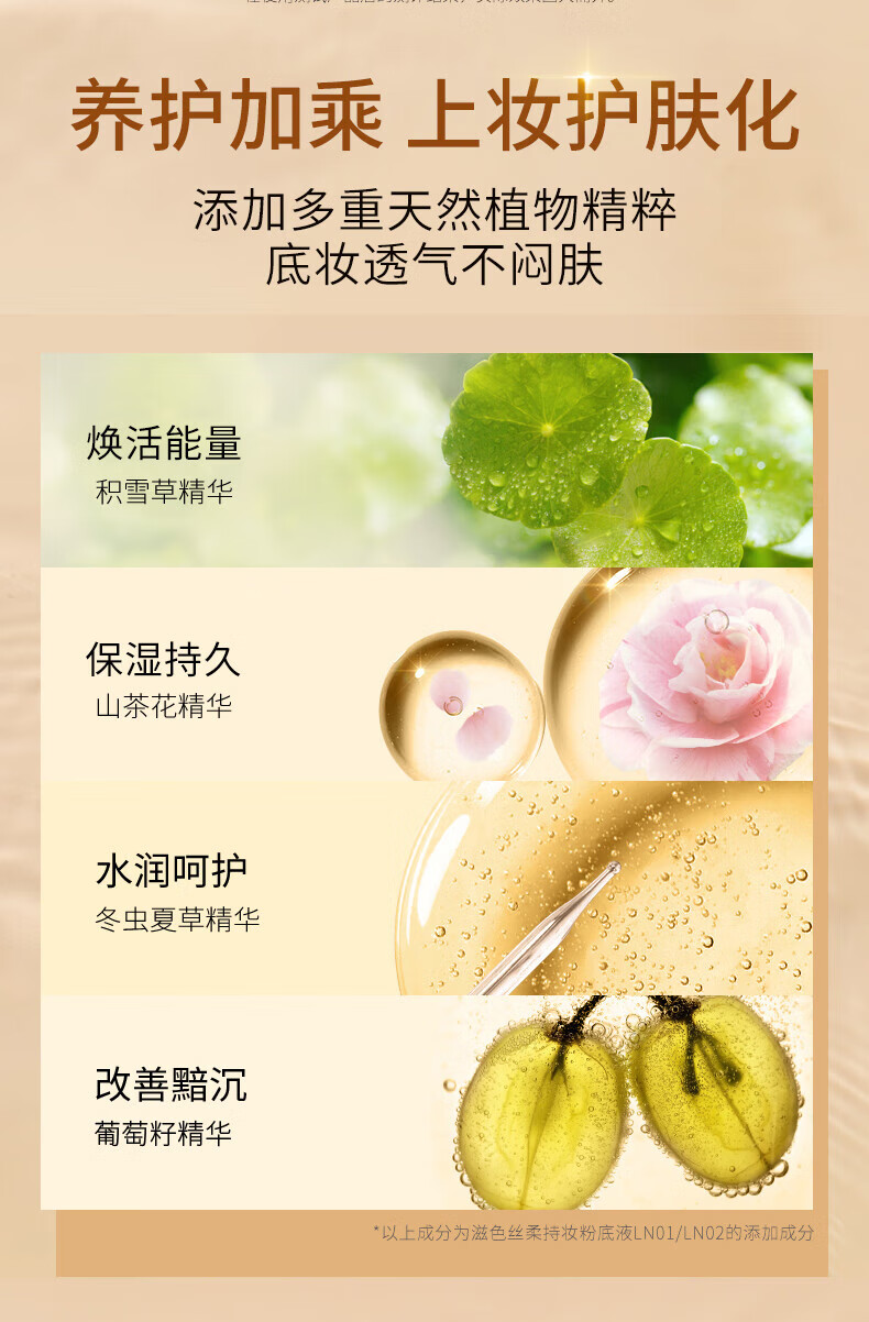 ZEESEA 滋色轻薄水润粉底液 姿色控油遮瑕保湿素颜粉底干皮油皮底妆霜膏 MW02哑光自然色(偏黄肌肤适用)