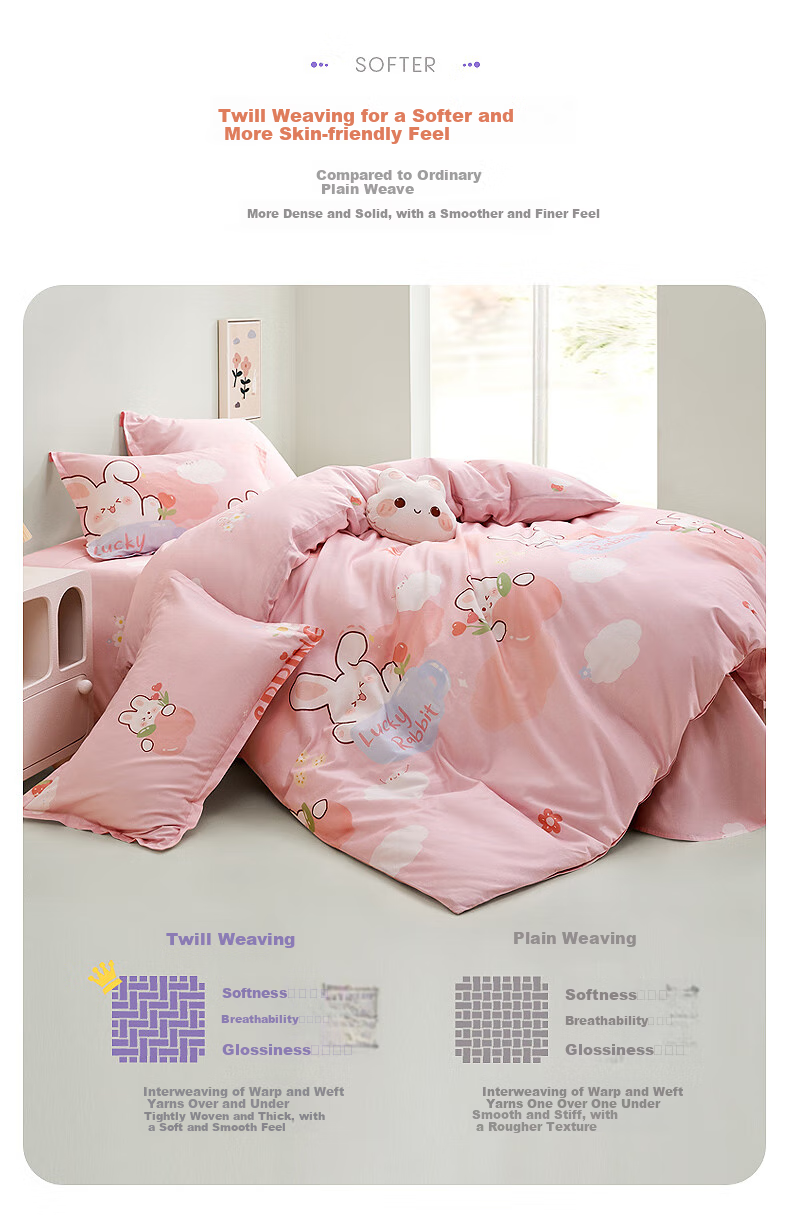 Пододеяльник Luolaikids из 100% хлопка для девочек, размер 120*150 см, класс А, стиль мультфильм