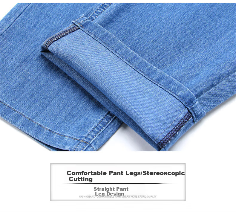 Джинсы мужские JEANSWEST, прямые, 2025 Осень-Зима, трендовые, повседневные, светло-голубые, размер 34