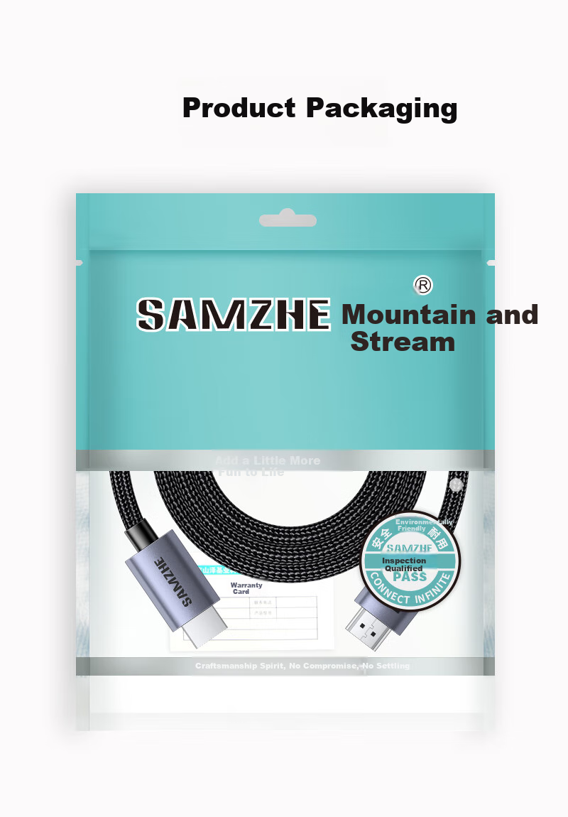 Кабель SAMZHE HDMI 2.1, 8K@60Hz, 4K@240Hz, 1 метр, черный