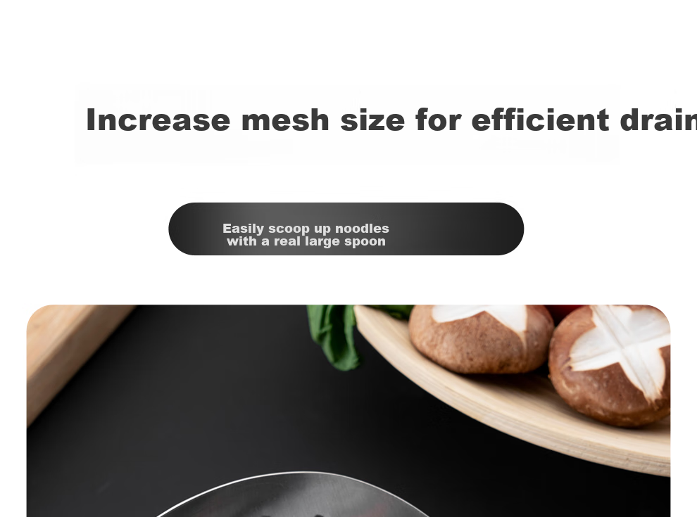 Onlycook 304 Нержавеющая сталь, шумовка, большая ложка-дуршлаг для пельменей, фильтр для фритюра, кухонная ложка с длинной ручкой, 43.2 см
