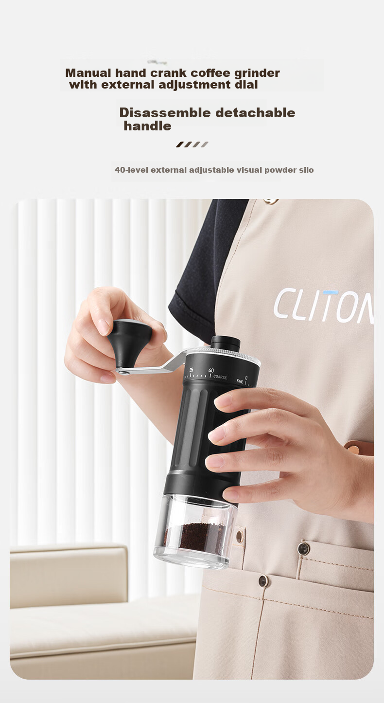 Ручная кофемолка CLITON, набор для приготовления кофе, ручная кофемолка, фильтр-чашка, чайник для капельного заваривания, подарочный набор
