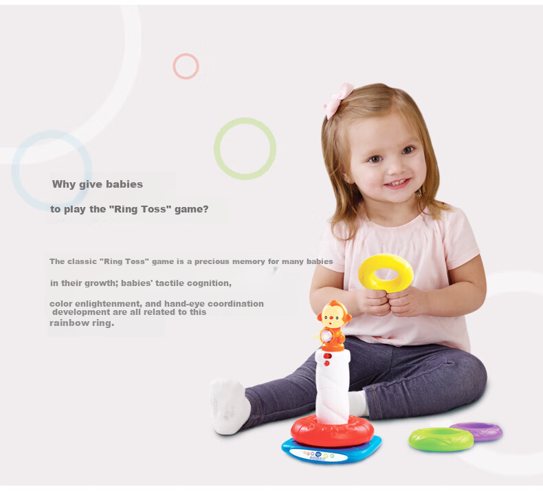 Развивающая игрушка Vtech "Обезьянка Радужное Кольцо", музыкальная, для детей от 6 месяцев, подарок для новорожденных