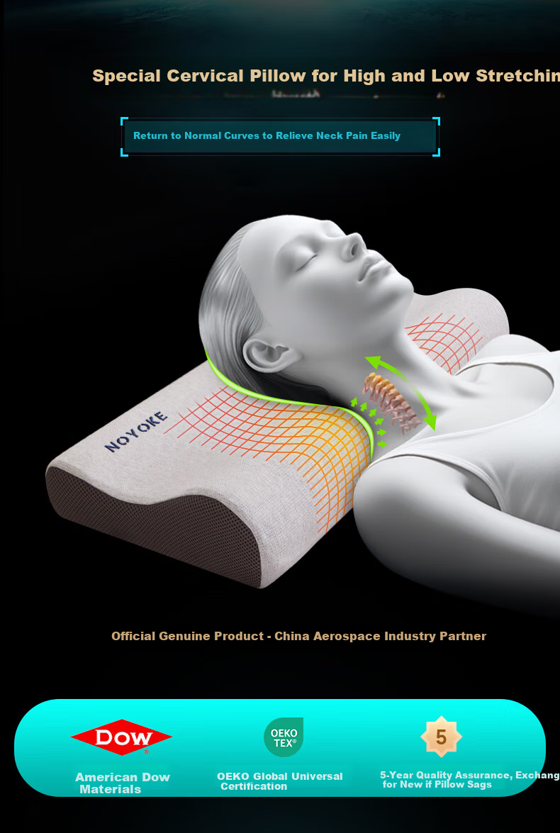 Подушка Noyoke Memory Foam, ортопедическая, с эффектом памяти, для сна, поддержка шеи для взрослых, большой размер, высота 10 см