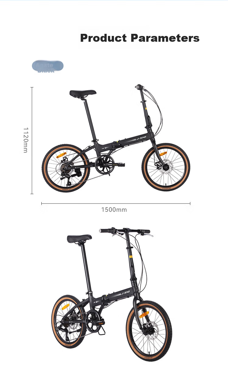 Складной велосипед JD Original F8, 20-дюймовые колеса, 7 скоростей Shimano, рама из алюминиевого сплава, серебристый