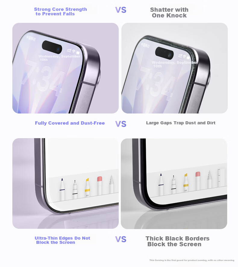 Защитное стекло DIVI AR Corning для Apple iPhone 17, ультратонкое, противоударное, антибликовое, с защитой от отпечатков пальцев, полное покрытие, 1 шт.