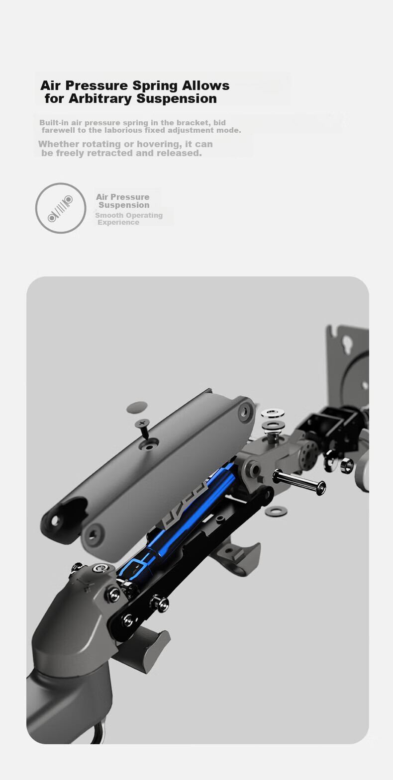 Кронштейн для монитора NB F150, механический настенный кронштейн, регулируемый по высоте и углу наклона, для мониторов 17-35 дюймов