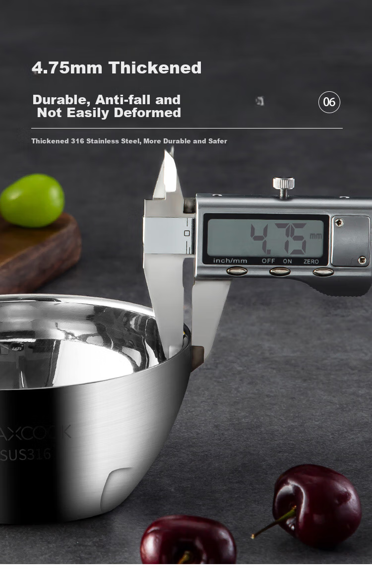 MAXCOOK Тарелка для супа из нержавеющей стали, двойная изоляция, 15 см, MCWA9600