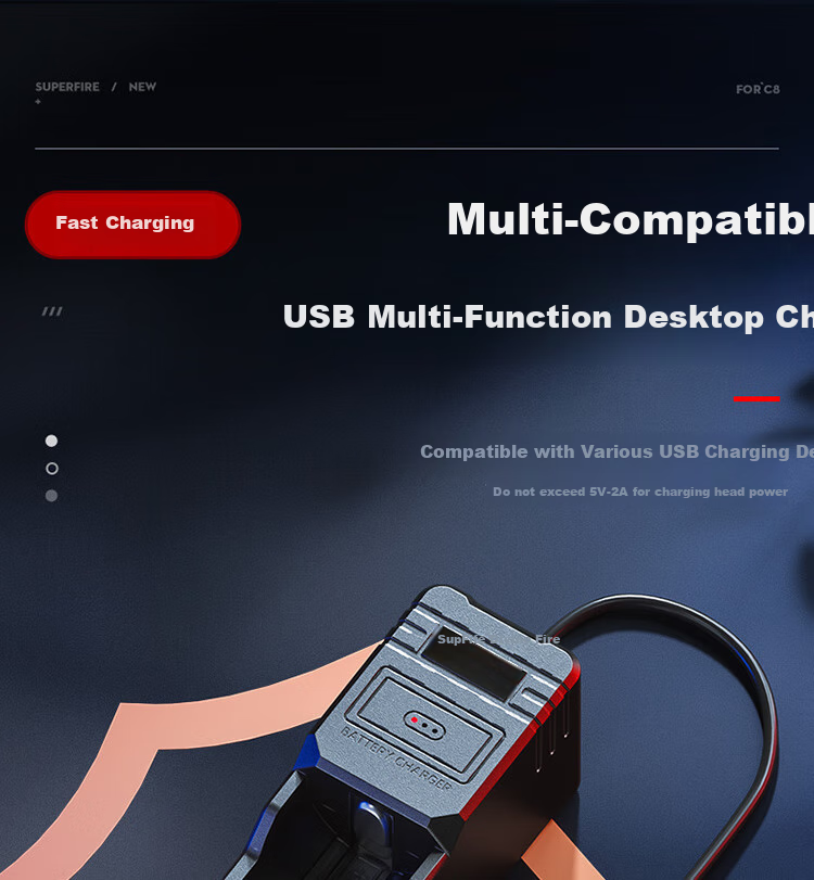 Фонарик SupFire C8, компактный, сверхъяркий, долговечный, перезаряжаемый, для активного отдыха и дома