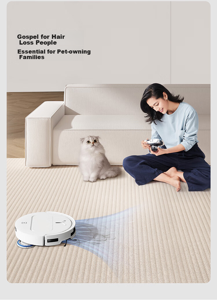 Робот-пылесос ECOVACS T50 PRO с функцией влажной уборки, автоматической очисткой, сбором пыли, интеллектуальным домашним использованием, двойными механическими рычагами, обнаружением волос, версией резервуара для воды с нулевым запутыванием (совместим с HarmonyOS)