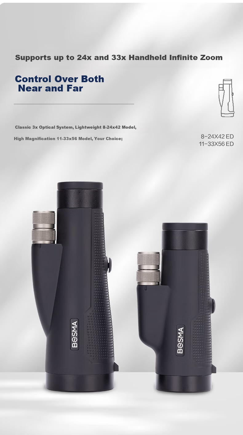 Монокуляр BOSMA Hummingbird 11-33x56ED, с ED-линзой, азотонаполненный, водонепроницаемый, смартфон-телескоп
