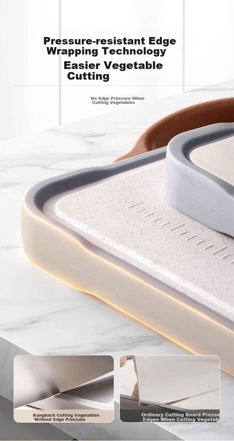 Разделочная доска KBH KBH Antibacterial Stainless Steel Cutting Board, Толстая, нескользящая, антибактериальная, двусторонняя, 40x28x1.8 см