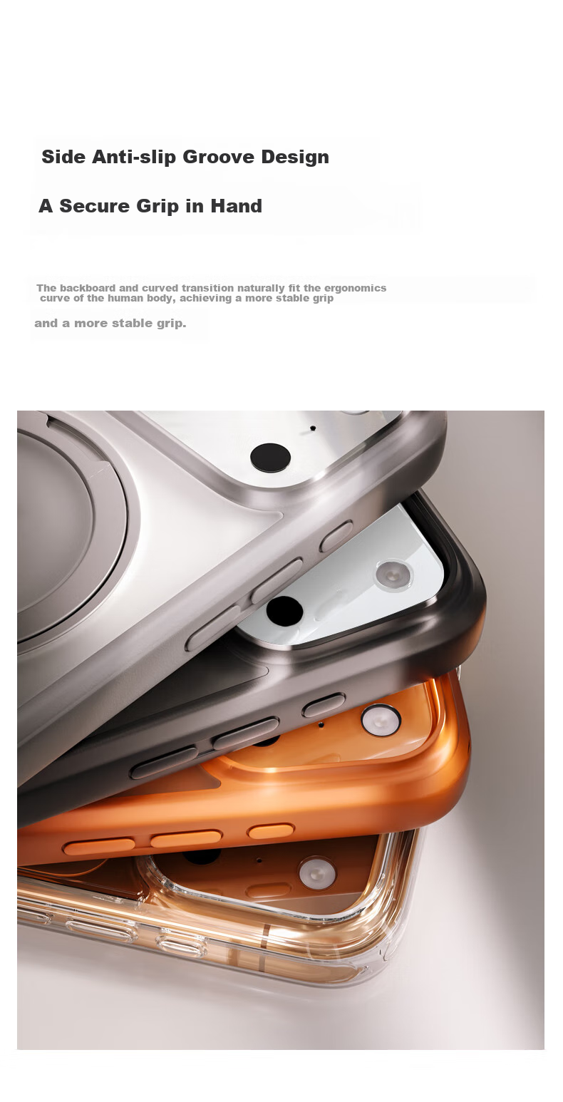 Чехол TORRAS Pivot для Apple iPhone 17 Pro, черный, с защитой камеры, противоударный, с подставкой, простой стиль, PC+TPU+алюминиевый сплав