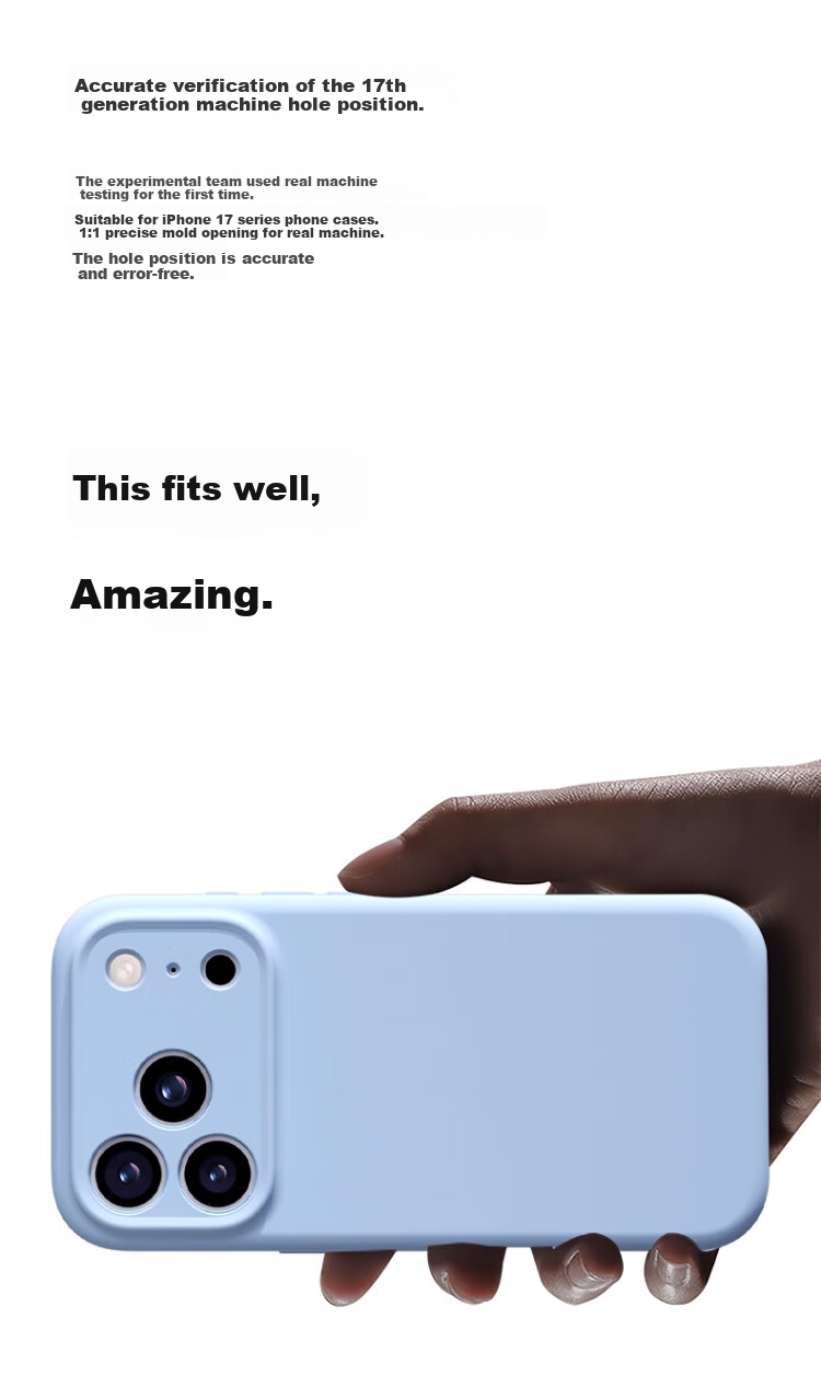 Чехол для Apple iPhone 17 Pro Max Zhilangni, жидкий силикон, защита камеры, противоударный, ультратонкий, синий