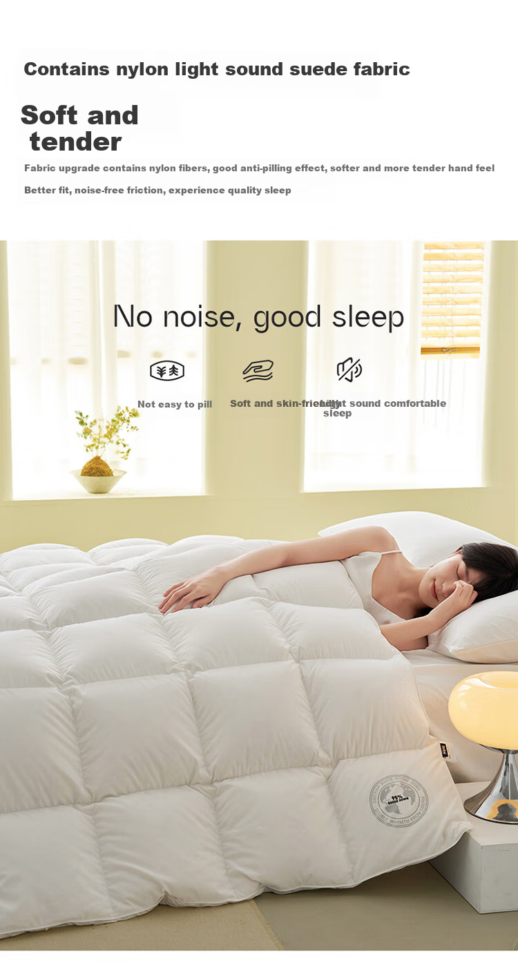 Одеяло Dohia Home Textile, 95% белый гусиный пух, зимнее, утолщенное, 229x230 см