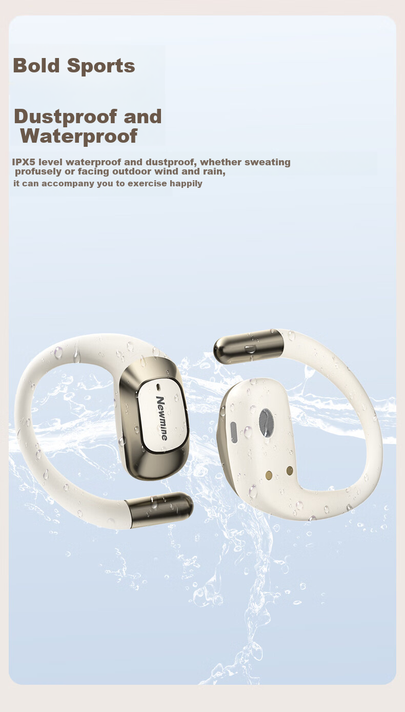 Беспроводные наушники Newmine LY29 Open-Ear Bluetooth, True Wireless, с высоким качеством звука, для спорта, звонков с шумоподавлением, игровые, совместимые с телефонами Apple, Xiaomi, Huawei