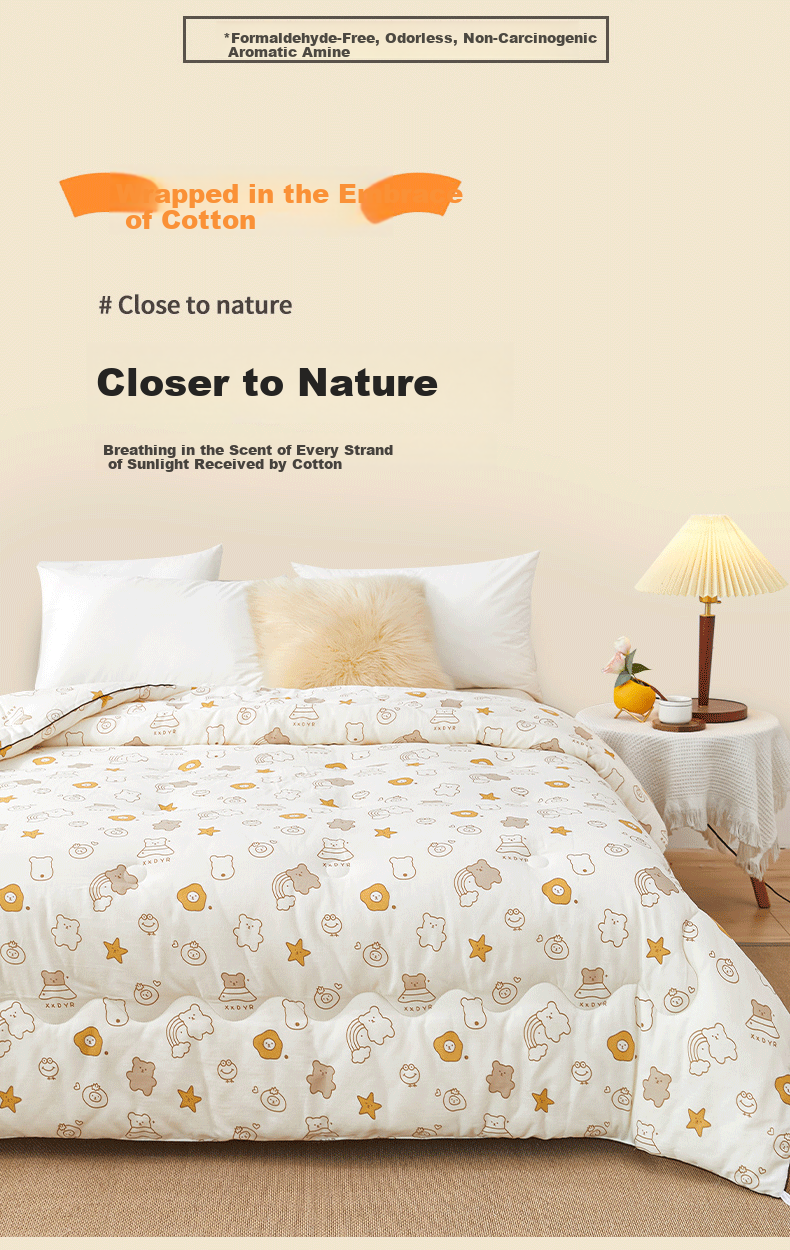Mengshina 100% Xinjiang Cotton Quilt, Pure Cotton Comforter, Cotton Duvet Insert, Single Person Autumn Winter Quilt, 5 Jin (2.5 Kg), 150x200cm, Bingguixiong