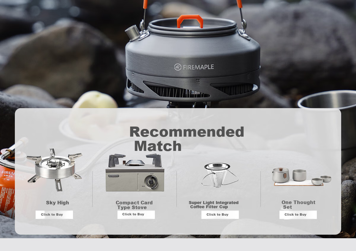 FIRE-MAPLE XT1 Special Edition Kettle, 0.8L, Outdoor Camping Teapot, Portable Coffee Pot, Windproof, Fast Heating, Tea Brewing Pot