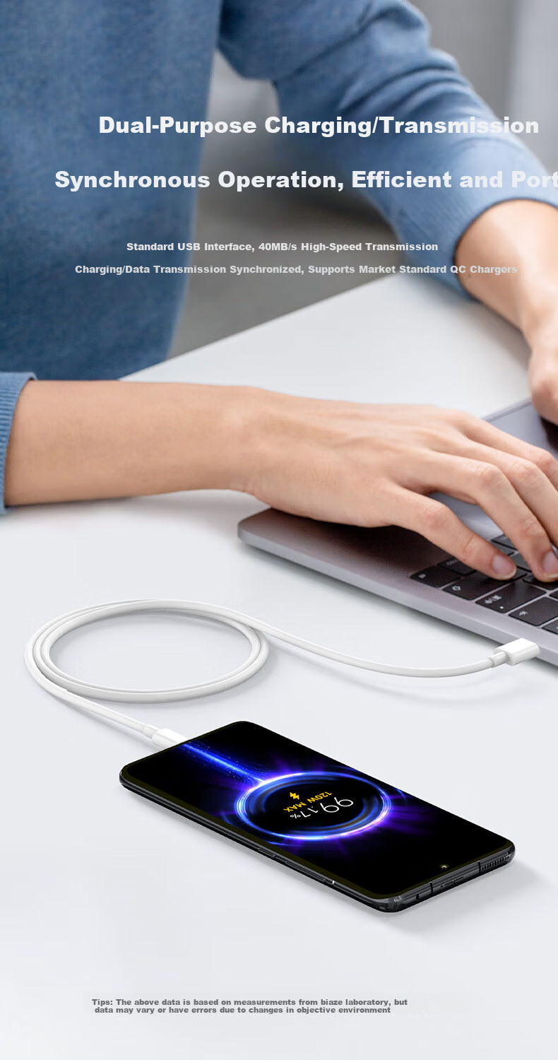 Кабель BIAZE USB Type-C, 120W/6A, 2 метра, для быстрой зарядки Xiaomi, Redmi, Black Shark