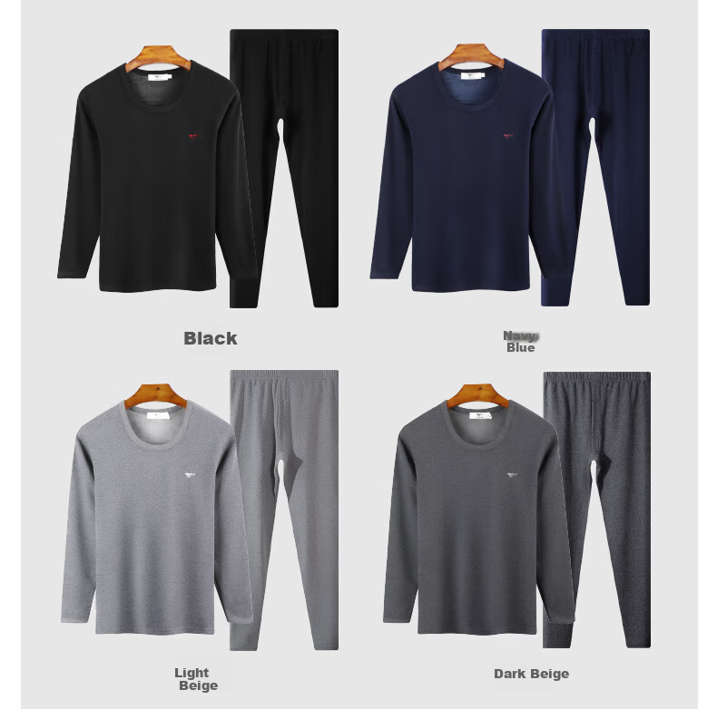 Термобелье мужское SEPTWOLVES, шерсть + шелк, с начесом, круглая горловина, осень-зима