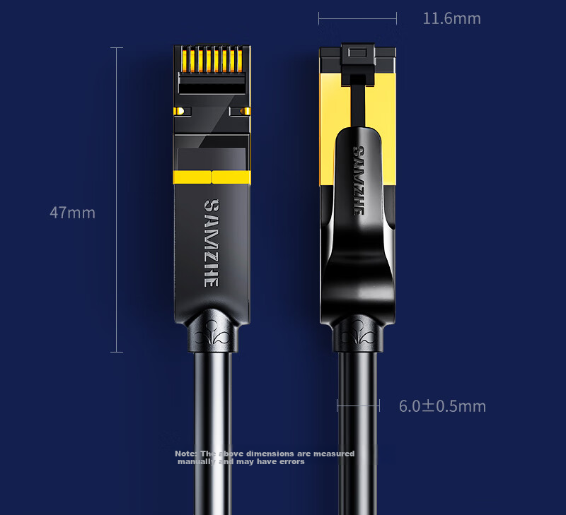 Сетевой кабель SAMZHE CAT7 Ethernet, 2 метра, 10 Гигабит, экранированный, чистая медь, витая пара, для компьютера и домашней сети