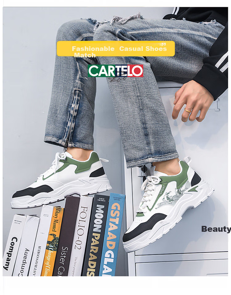 Мужские кроссовки CARTELO, повседневные, спортивные, на шнуровке, бежевые, размер 42