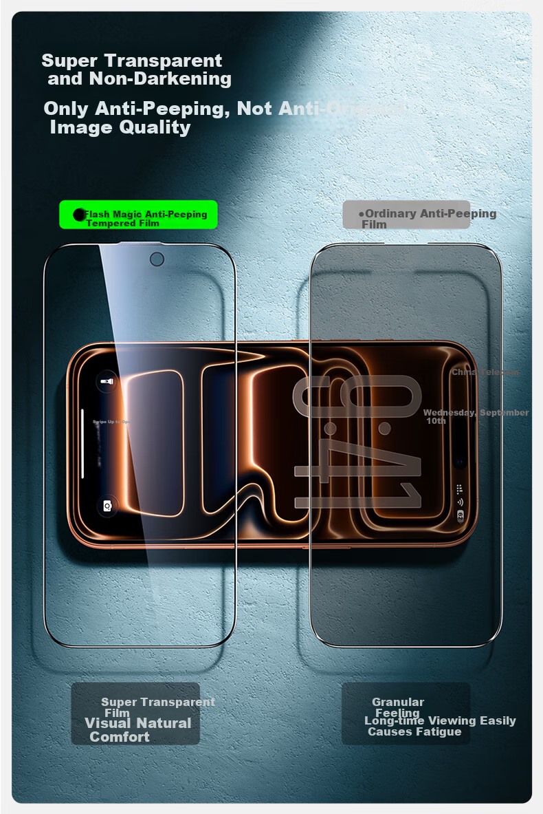 Защитное стекло SmartDevil для Apple iPhone 17 Pro Max, ультратонкое 0.18 мм, 3D полное покрытие, высокая прозрачность, антибликовое, антиотпечатки, закаленное стекло