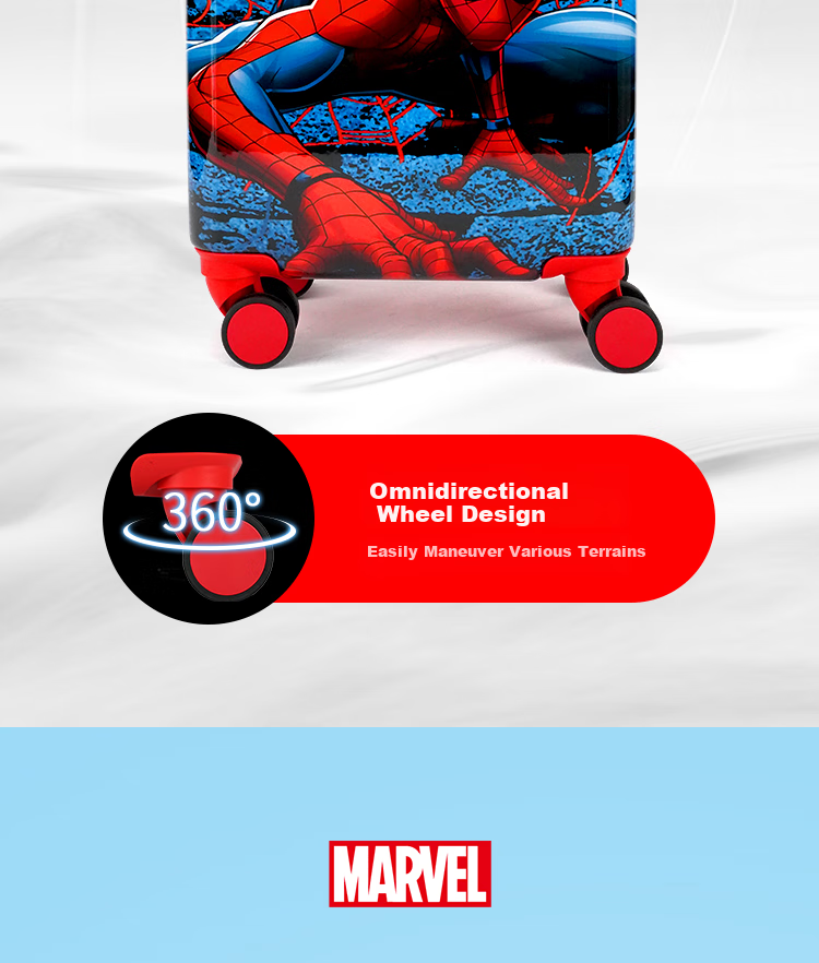 Детский чемодан Mesuca Disney Spider-Man, 16 дюймов, на колесиках, с сиденьем, для путешествий