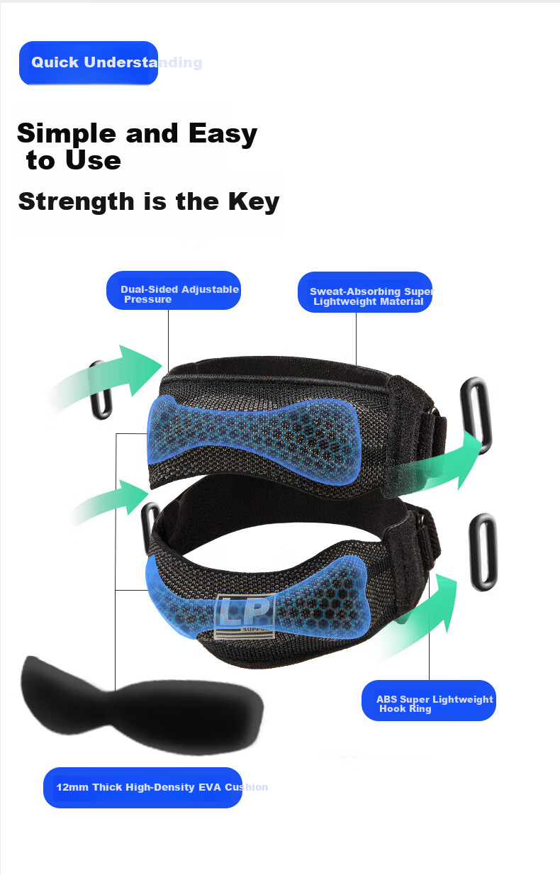 Наколенник LP Double Support для спорта, бега, поддержки мениска, прыжков на скакалке, бадминтона, защиты колена, туристическое снаряжение