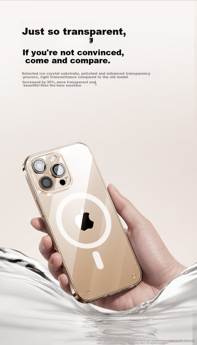 DIVI [Ultra Ice Transparent Style] Чехол для Apple iPhone 16 Pro, защитный чехол с MagSafe, ультратонкий, противоударный, совместимый с беспроводной зарядкой, защита всей камеры