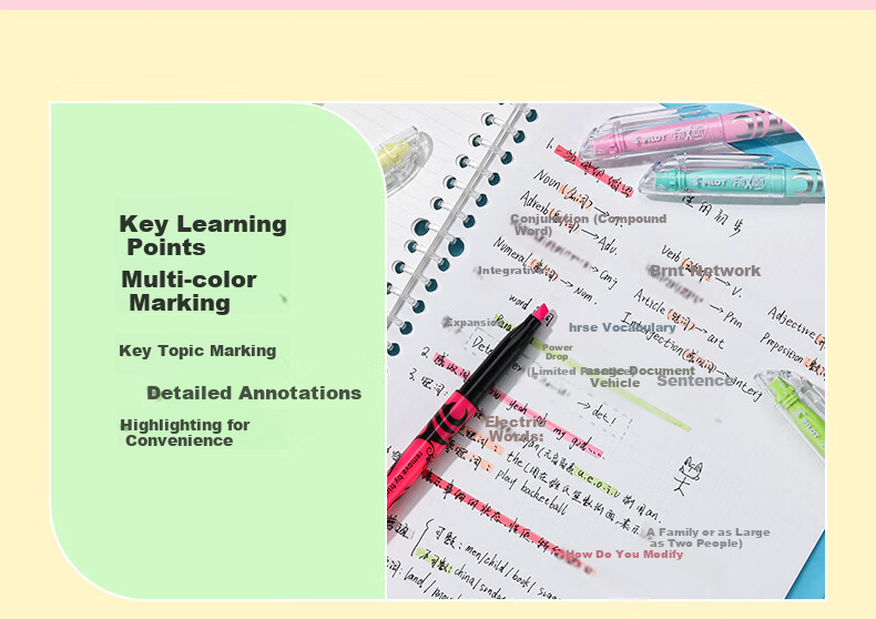 PILOT Erasable Highlighter Pen Set, Fluorescent Colors, 6 Colors