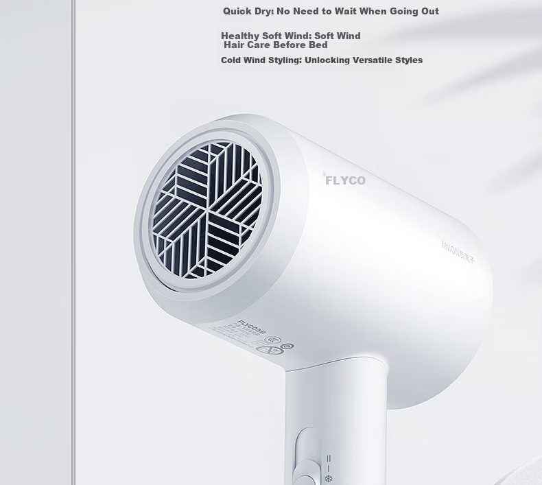 Фен FLYCO FH6290, 1800 Вт, с отрицательными ионами, постоянной температурой, холодным и горячим воздухом, для дома и общежития