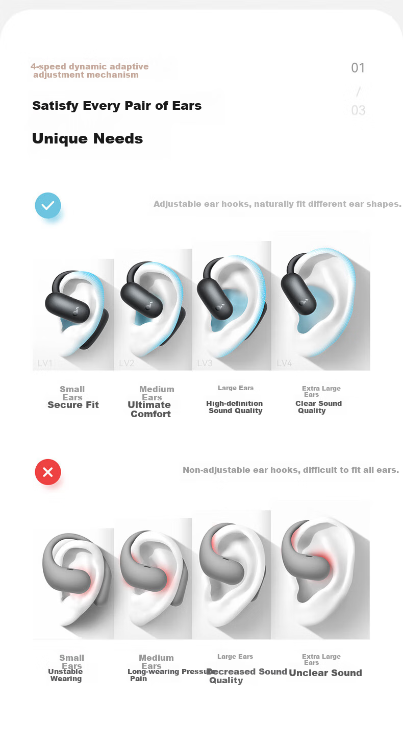 Беспроводные наушники SoundCore Anke Feiyue Air, с креплением на ухо, Bluetooth 5.4, черный