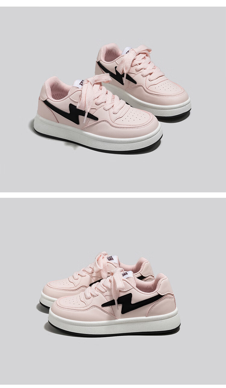 Кроссовки HUANQIU Lightning White Shoes, женские, весна-осень, модные, повседневные, низкие, белые, размер 37