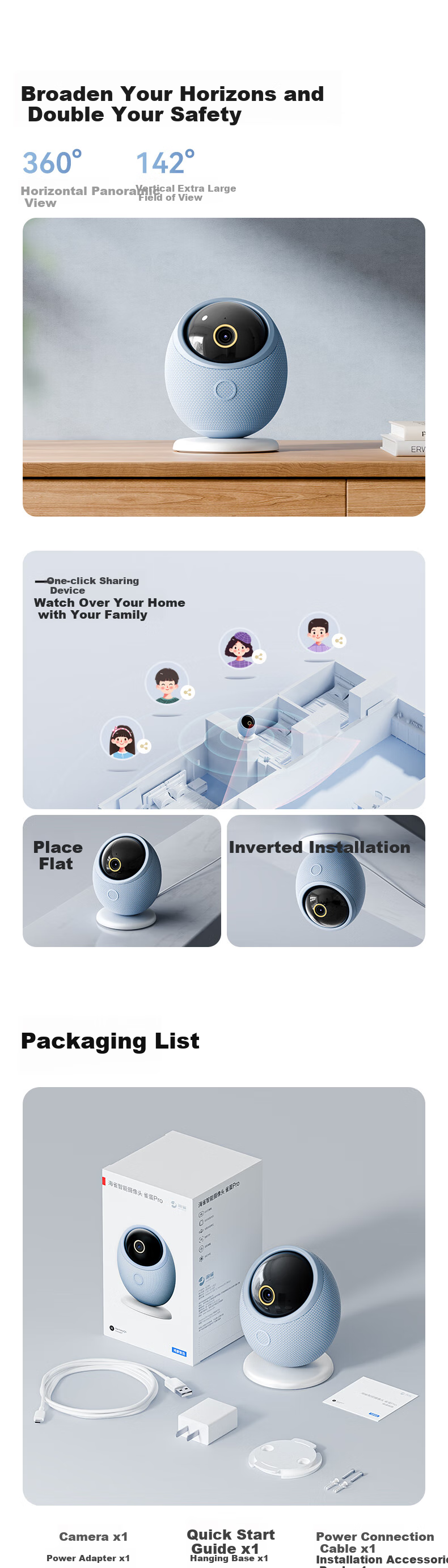 Камера видеонаблюдения Huawei Zhixuan Queidan Pro, HarmonyOS, 8Мп, 360°, ночное видение, панорамный обзор, удаленные звонки
