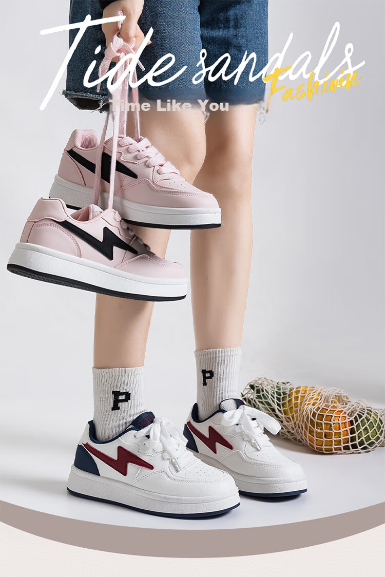 Кроссовки HUANQIU Lightning White Shoes, женские, весна-осень, модные, повседневные, низкие, белые, размер 37