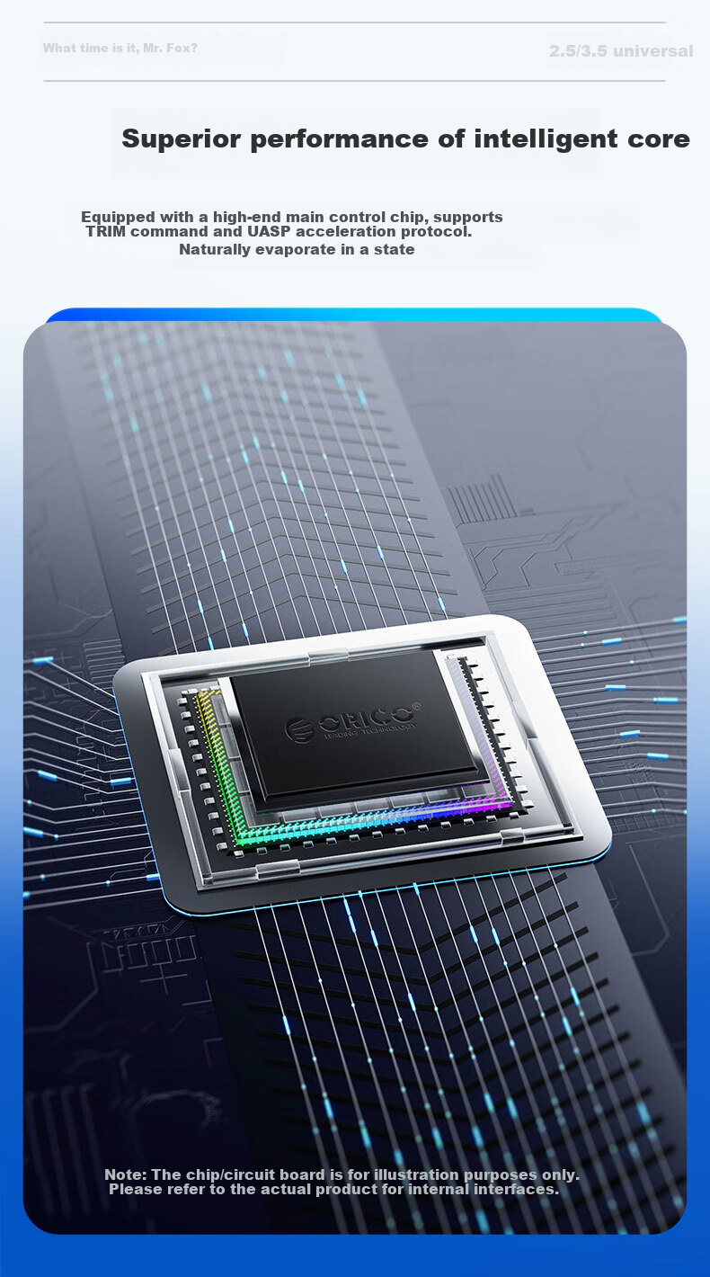 Внешний корпус для жесткого диска ORICO 6218US3, 3.5/2.5 дюйма, SATA, USB 3.0, черный