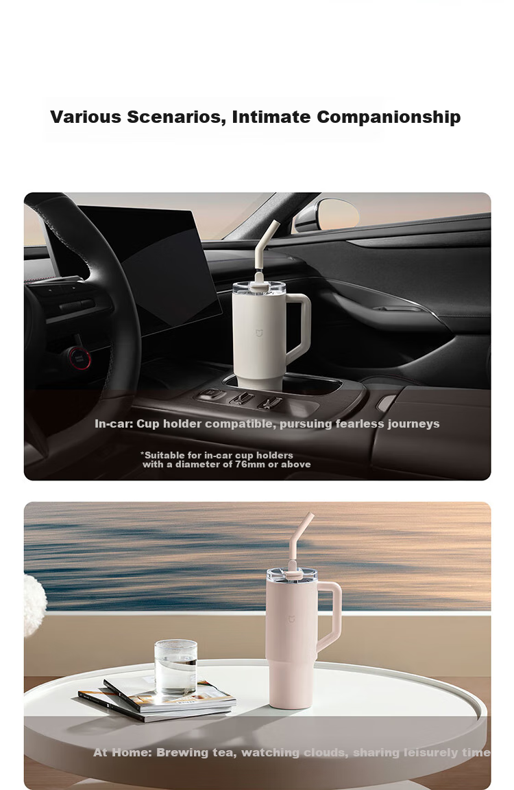 Xiaomi Straw Insulated Cup, 1L, Lime Green