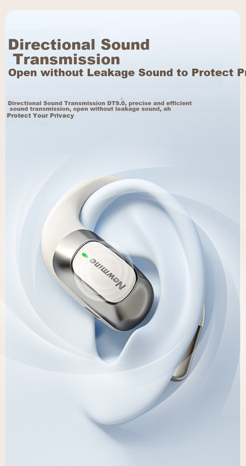 Беспроводные наушники Newmine LY29 Open-Ear Bluetooth, True Wireless, с высоким качеством звука, для спорта, звонков с шумоподавлением, игровые, совместимые с телефонами Apple, Xiaomi, Huawei