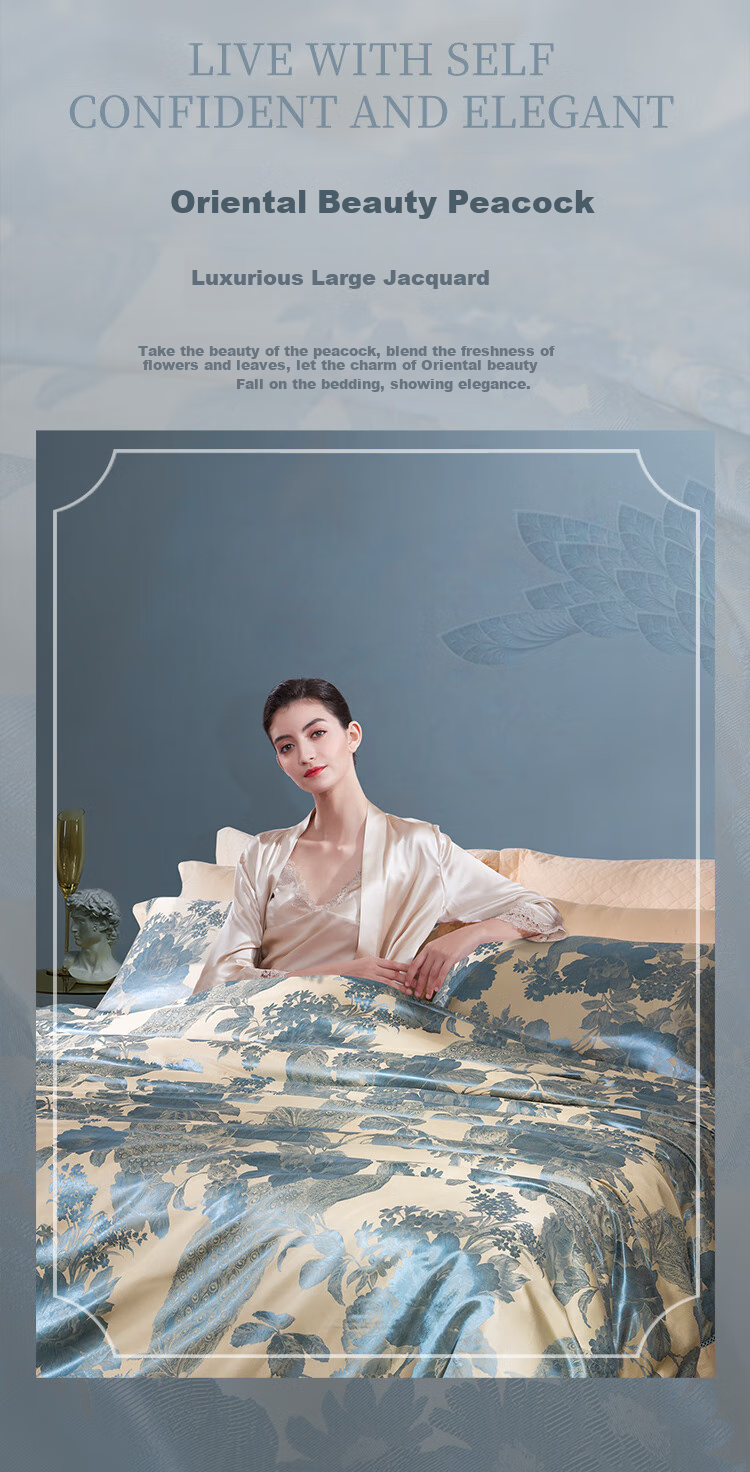 Комплект постельного белья FUANNA, 4 предмета, размер евро (230x229 см), из чистого хлопка, с жаккардовым плетением, стиль: роскошный / легкая роскошь