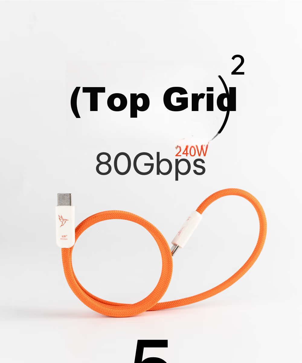 Кабель CANDYSIGN SlimBolt 5 USB4 240W 80Gbps Type-C to Type-C, 0.5 метра, фантомный черный