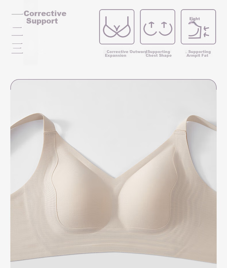 Бюстгальтер HR Large Breast Minimizing Bra, бесшовный, удобный, без косточек, черный, 2XL+