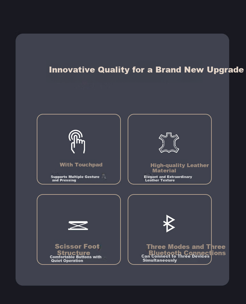 Беспроводная клавиатура B.O.W HB168 с тачпадом, складная, Bluetooth, для телефонов, ноутбуков и планшетов, красная